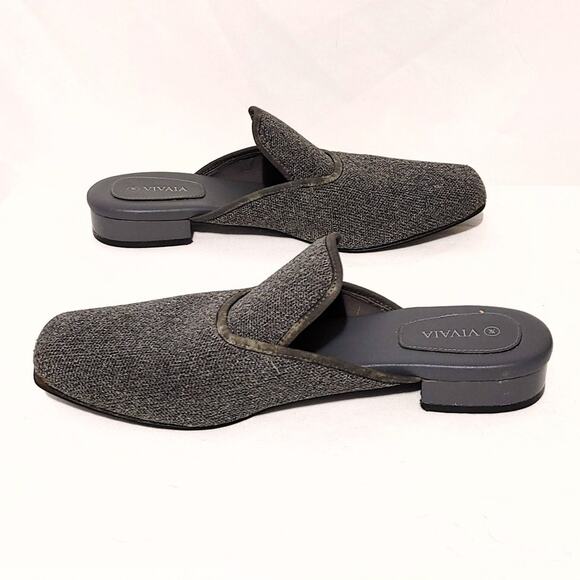 Vivaia Square-Toe Mules Slip-On Lightweight Charcoal Gray Womens Size US 8 EU 39 - Picture 3 of 9